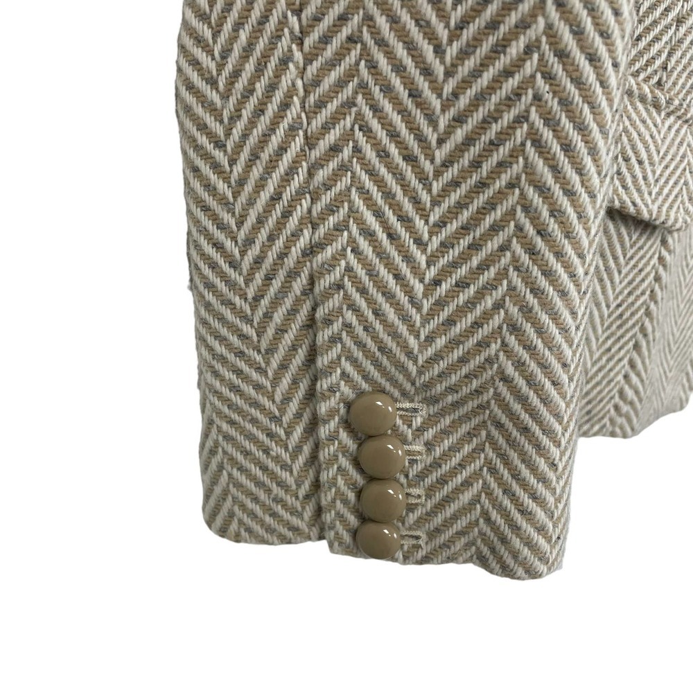 Talbots Button Front Wool Blend Short Coat Beige … - image 3